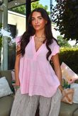 Agnes Cushion Cotton Cap Sleeve Top Candy?